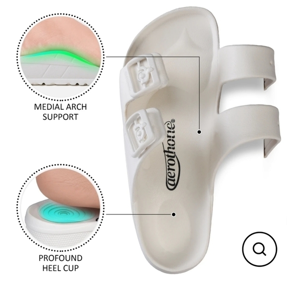 AEROTHOTIC White Dual Strap Arcus Slide Sandals - Picture 14 of 16